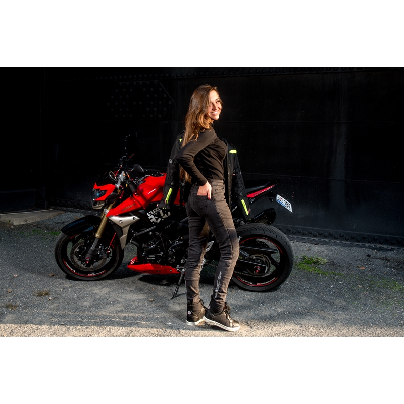 Ženske Street Racer Spike Black Motorcycle Jeans razprodaja