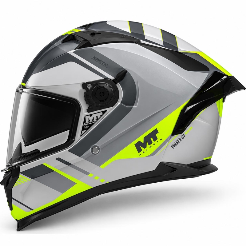 Motoristična čelada MT Braker SV Inception C2, sivo-fluo rumena