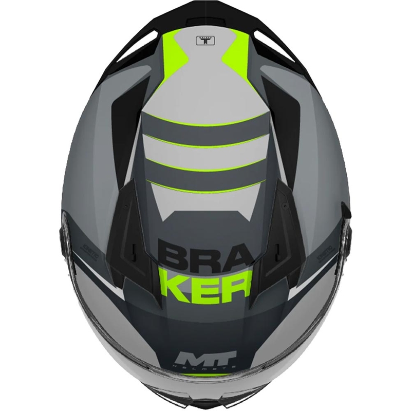Motoristična čelada MT Braker SV Inception C2, sivo-fluo rumena
