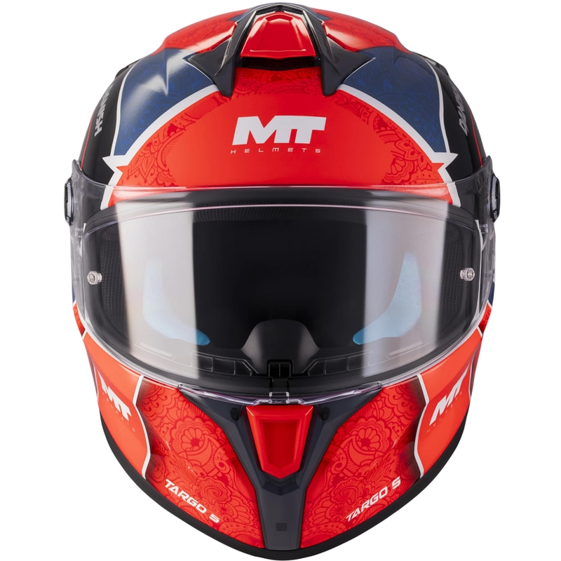 Celoobrazna motoristična čelada MT Targo S Danish_26_Season C5 rdeče-modro-siva