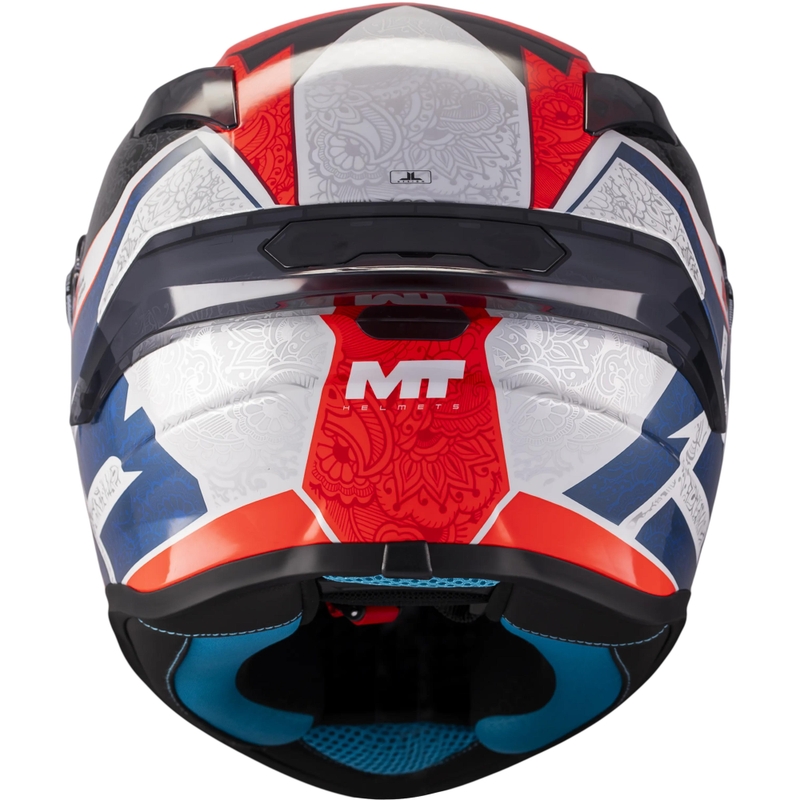 Celoobrazna motoristična čelada MT Targo S Danish_26_Season C5 rdeče-modro-siva