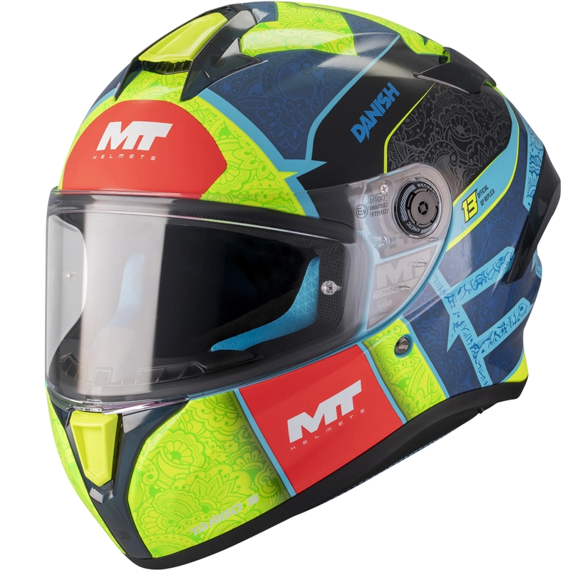 Motoristična čelada MT Targo S Danish_26_Brasil C3 modro-fluo rumeno-rdeča