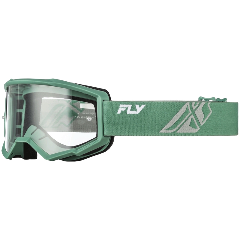 Motokros očala Fly Racing Focus zelena s prozornimi lečami