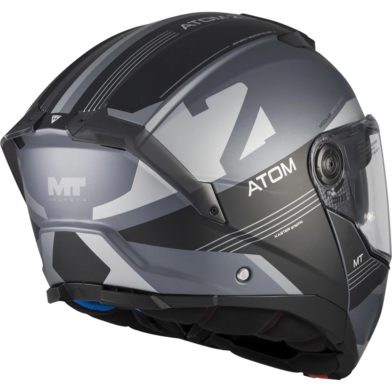 Motoristična čelada MT Atom 2 SV Kaster C2, mat črno-siva, zložljiva