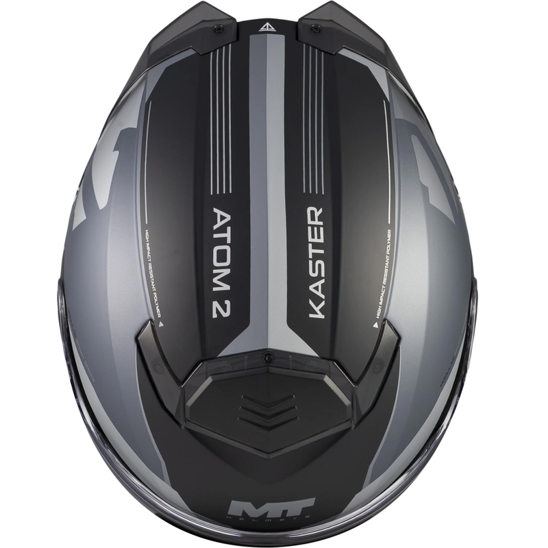Motoristična čelada MT Atom 2 SV Kaster C2, mat črno-siva, zložljiva
