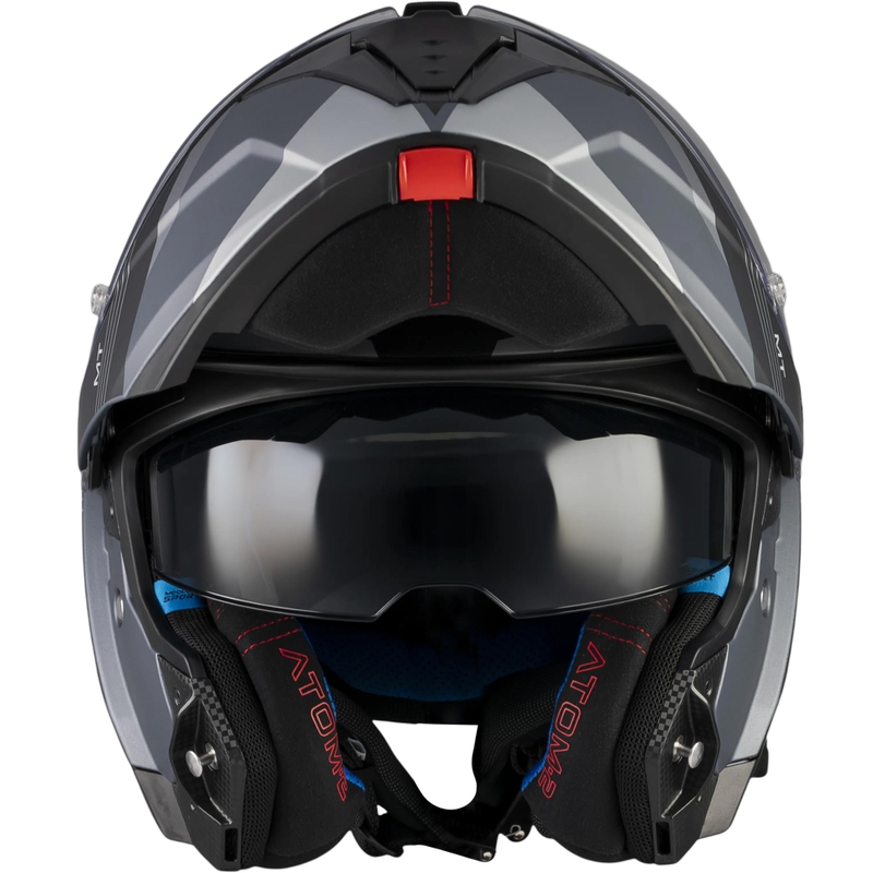 Motoristična čelada MT Atom 2 SV Kaster C2, mat črno-siva, zložljiva