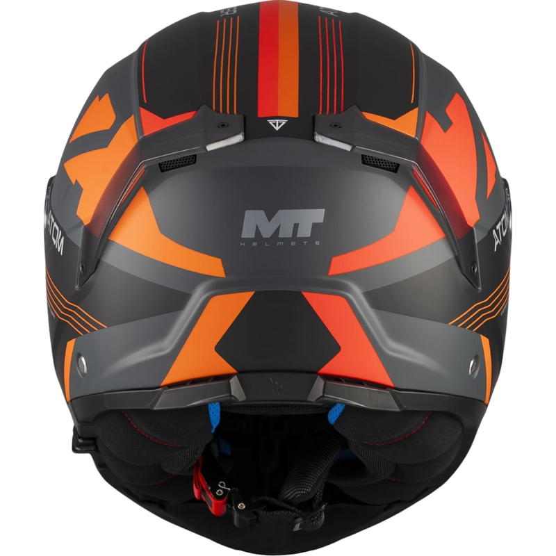 Preklopna motoristična čelada MT Atom 2 SV Kaster C14 mat črno-sivo-oranžna
