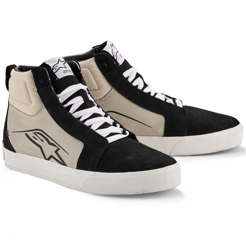 Usnjeni motoristični škornji Alpinestars Ride-63 črno-svetlo sivo-beli