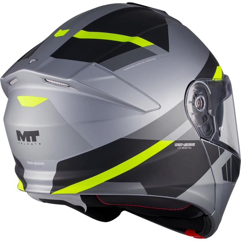 Motoristična čelada MT Genesis R SV Cheeky C3 črno-siva-fluo rumena
