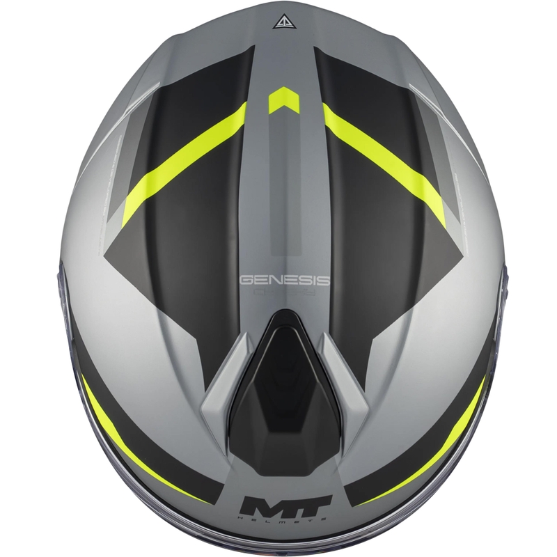 Motoristična čelada MT Genesis R SV Cheeky C3 črno-siva-fluo rumena