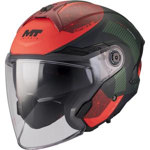 Odprta motoristična čelada MT Cosmo SV Zafiro C16 mat rdeče-zelena