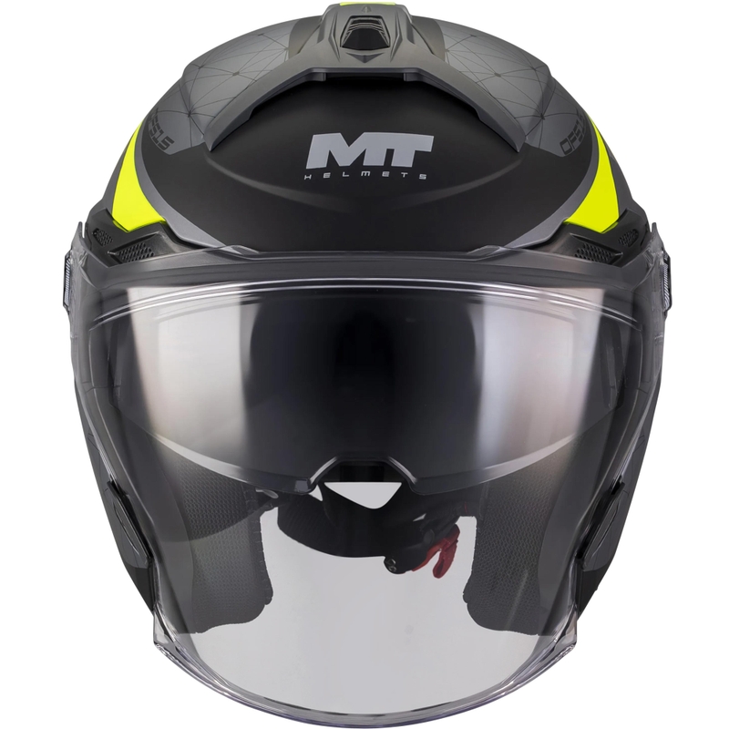Odprta motoristična čelada MT Cosmo SV Zafiro C3 mat črno-sivo-fluo rumena