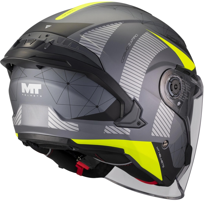 Odprta motoristična čelada MT Cosmo SV Zafiro C3 mat črno-sivo-fluo rumena