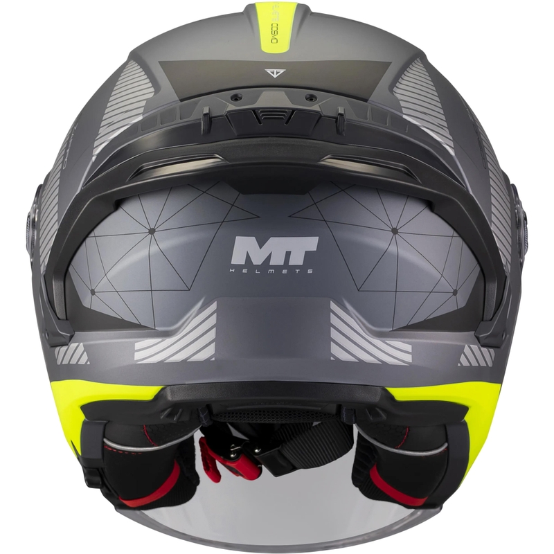 Odprta motoristična čelada MT Cosmo SV Zafiro C3 mat črno-sivo-fluo rumena