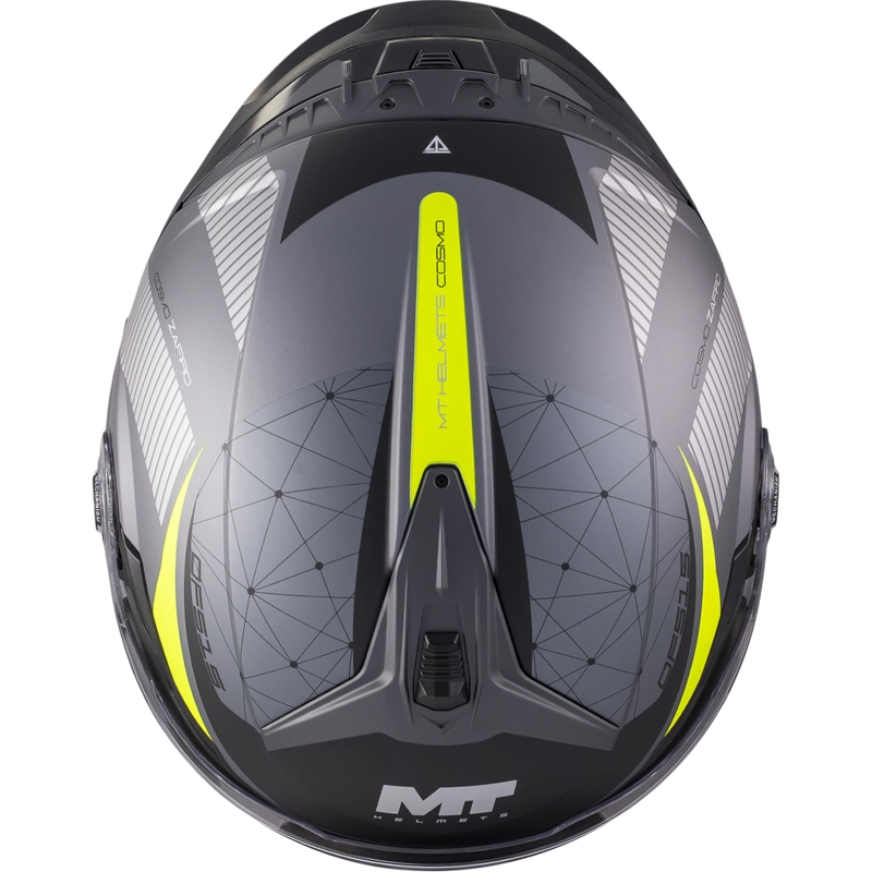 Odprta motoristična čelada MT Cosmo SV Zafiro C3 mat črno-sivo-fluo rumena