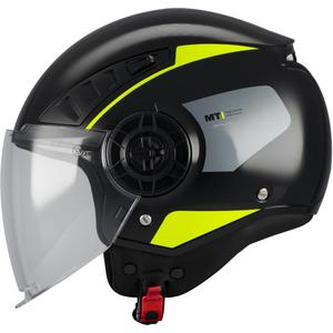 Odprta motoristična čelada MT Aeris Demure B5 črno-fluo rumena