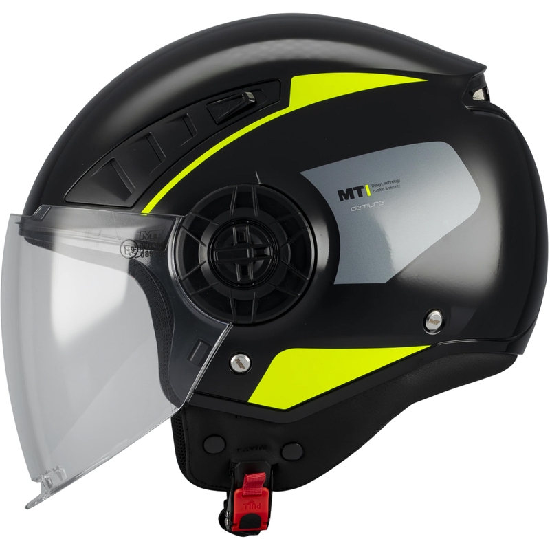 Odprta motoristična čelada MT Aeris Demure B5 črno-fluo rumena