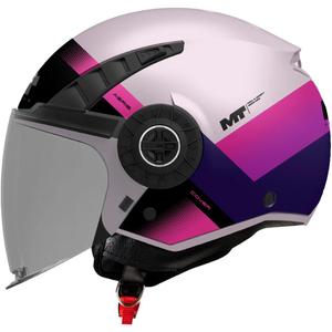 Odprta motoristična čelada MT Aeris Cover C8 mat roza-vijolična