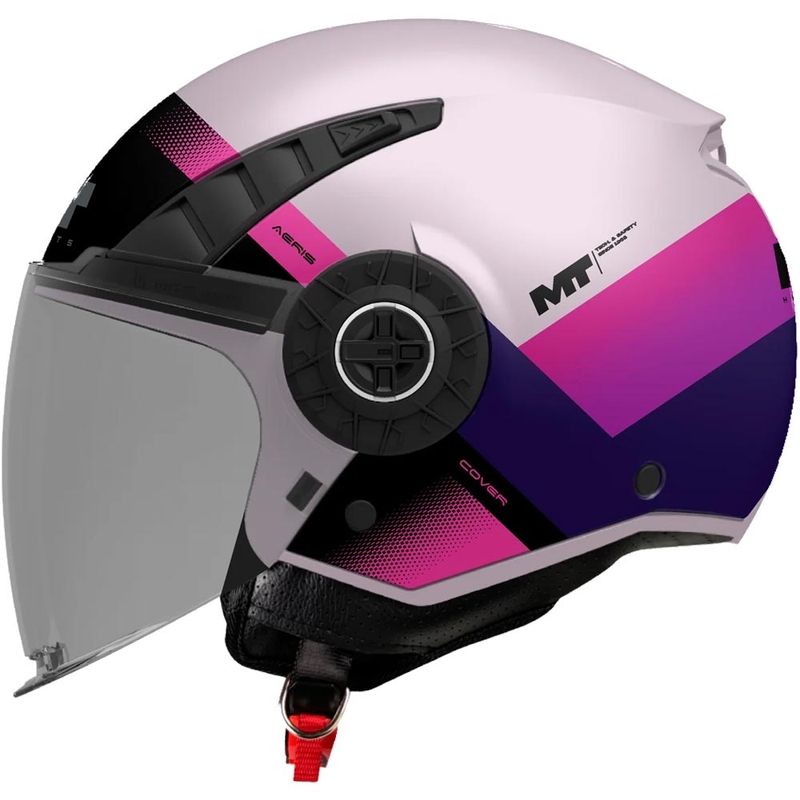 Odprta motoristična čelada MT Aeris Cover C8 mat roza-vijolična