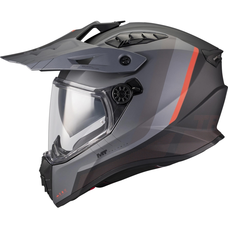 Enduro motoristična čelada MT Track SV Nomad B25 mat črno-sivo-rdeča