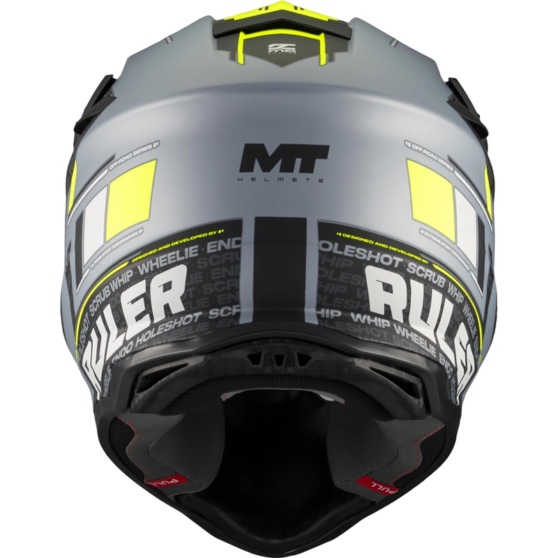 Motokros čelada MT Falcon S Ruler C2 mat črno-sivo-fluo rumena