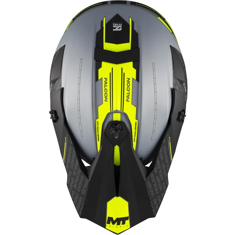 Motokros čelada MT Falcon S Ruler C2 mat črno-sivo-fluo rumena
