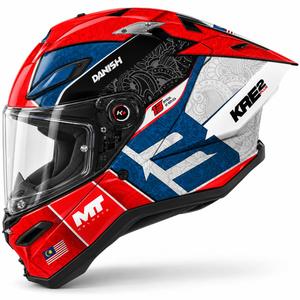 Celoobrazna motoristična čelada MT KRE 2 PLUS Danish 26 Season B5 rdeče-modra