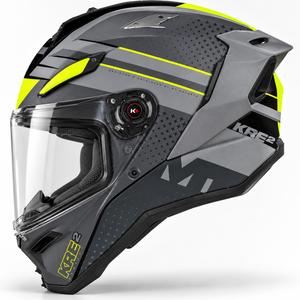 Motoristična čelada MT KRE 2 Fussion C2 z integriranim obrazom, mat-sijajna siva-fluo rumena