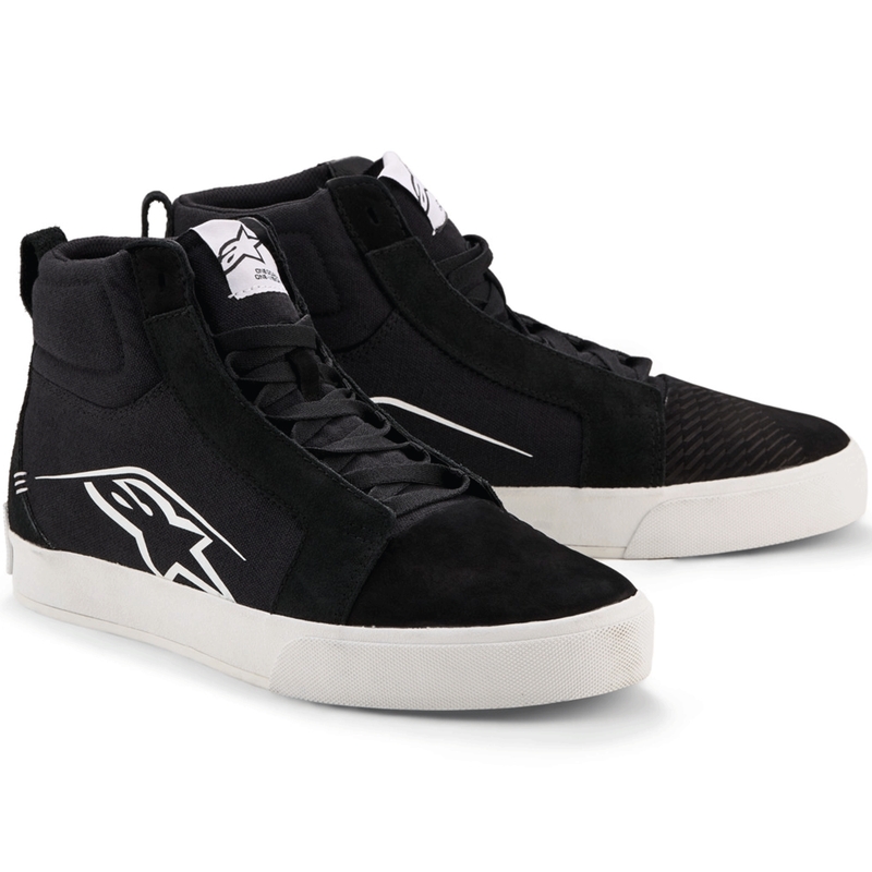 Moto škornji Alpinestars Ride-63 iz platna, črno-beli