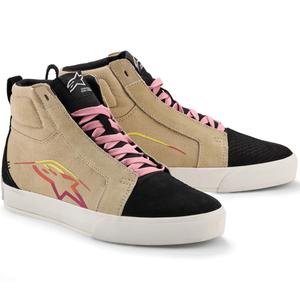 Moto škornji Alpinestars Ride-63 iz platna, kremno-črno-beli
