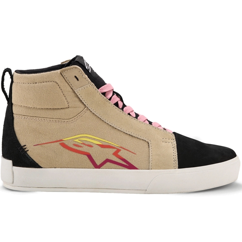 Moto škornji Alpinestars Ride-63 iz platna, kremno-črno-beli