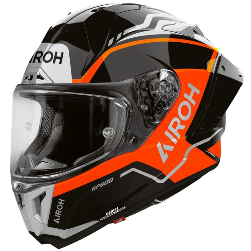 Airoh GP 800 Lane motoristična čelada z integriranim obrazom, fluo oranžna