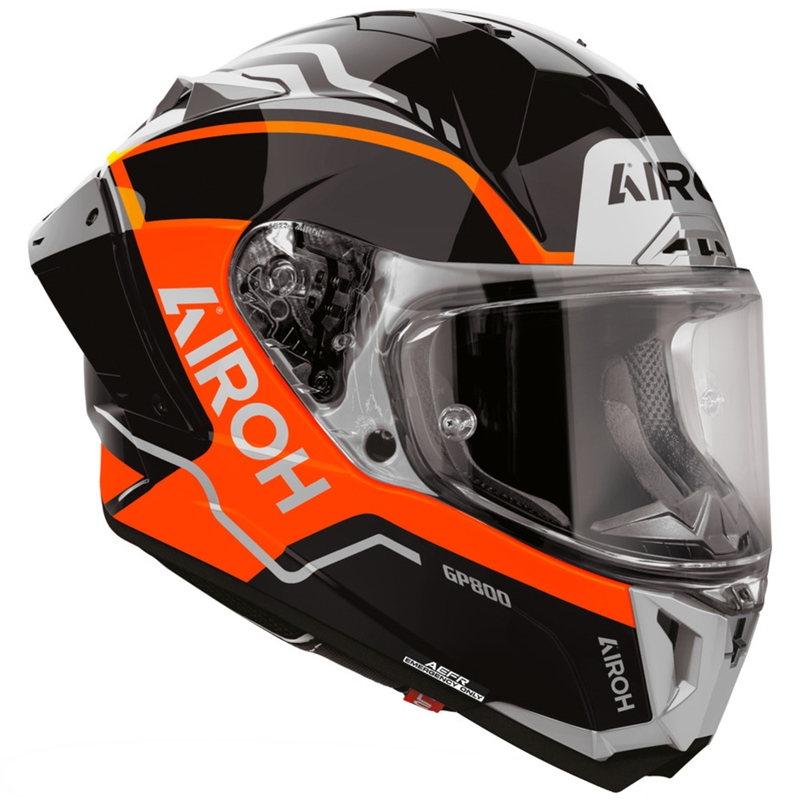 Airoh GP 800 Lane motoristična čelada z integriranim obrazom, fluo oranžna