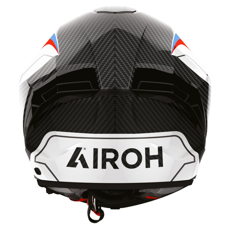 Airoh Matryx Carbon Rank motoristična čelada z integriranim obrazom, črno-belo-modra