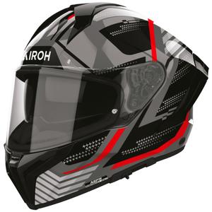Airoh Matryx Starburst motoristična čelada z integriranim obrazom črno-rdeča