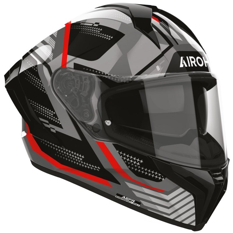 Airoh Matryx Starburst motoristična čelada z integriranim obrazom črno-rdeča