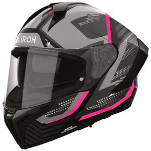 Motociklistična čelada Airoh Matryx Starburst z integriranim obrazom, mat roza