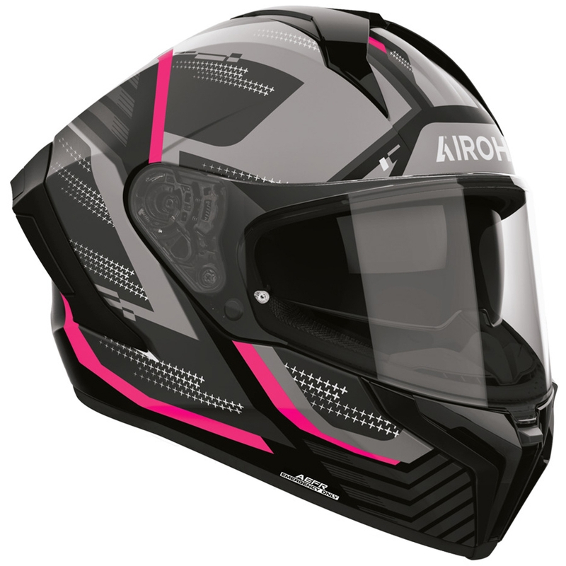 Motociklistična čelada Airoh Matryx Starburst z integriranim obrazom, mat roza