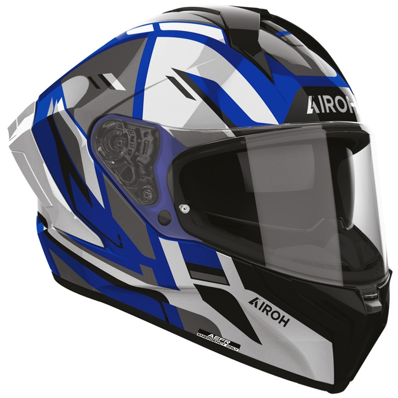 Motociklistična čelada Airoh Matryx Sentry z integriranim obrazom, modra