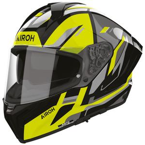 Motoristična čelada Airoh Matryx Sentry z integriranim obrazom, rumena