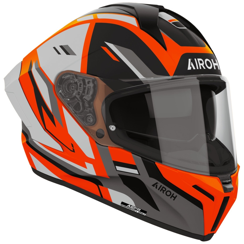 Airoh Matryx Sentry motoristična čelada z integriranim obrazom, oranžna
