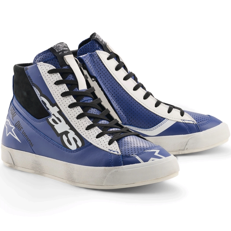 Moto škornji Alpinestars Stated Flair modro-belo-črni