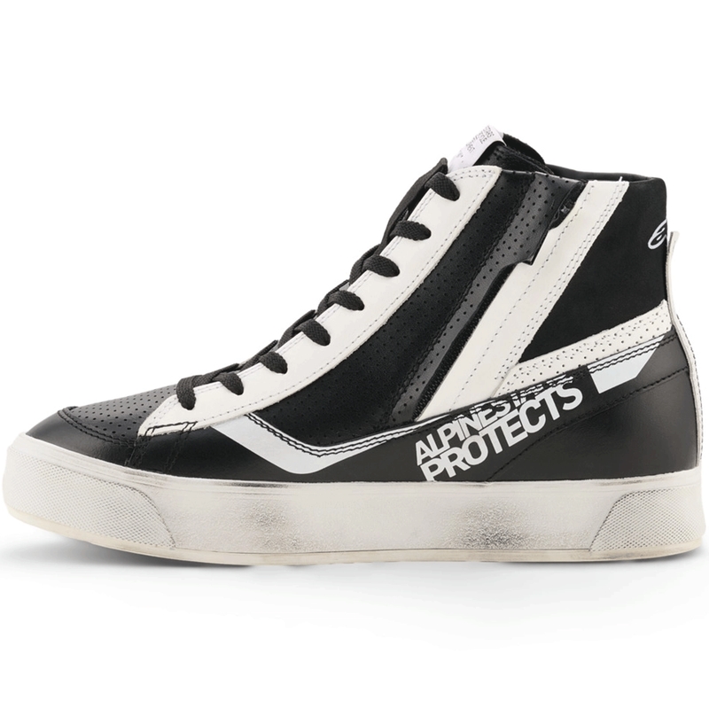 Ženski motoristični škornji Alpinestars Stella Stated Flair črno-beli