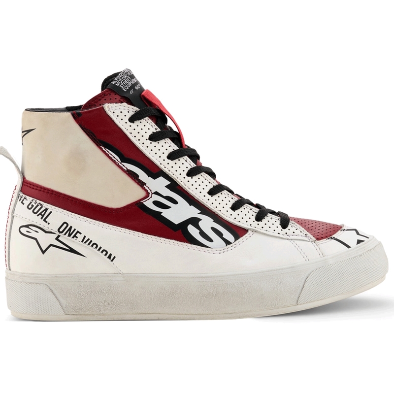 Ženski motoristični škornji Alpinestars Stella Stated Flair belo-rdeči