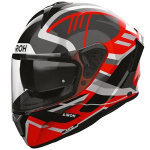 Motoristična čelada Airoh Spark 2 Luma z integriranim obrazom, rdeča