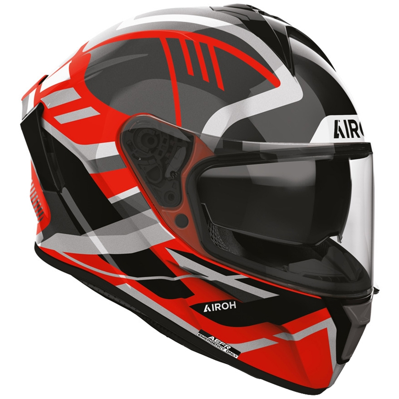 Motoristična čelada Airoh Spark 2 Luma z integriranim obrazom, rdeča