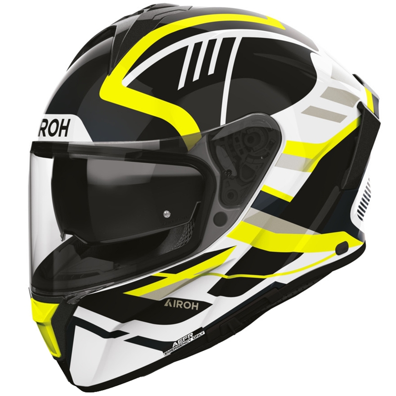 Motociklistična čelada Airoh Spark 2 Luma z integriranim obrazom, rumena