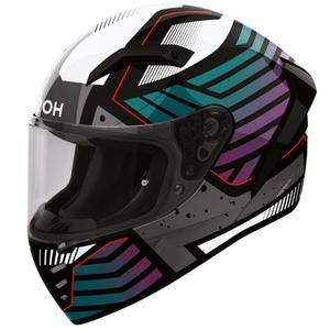 Airoh Connor Flex integralna motoristična čelada bela-sivo-modro-vijolična