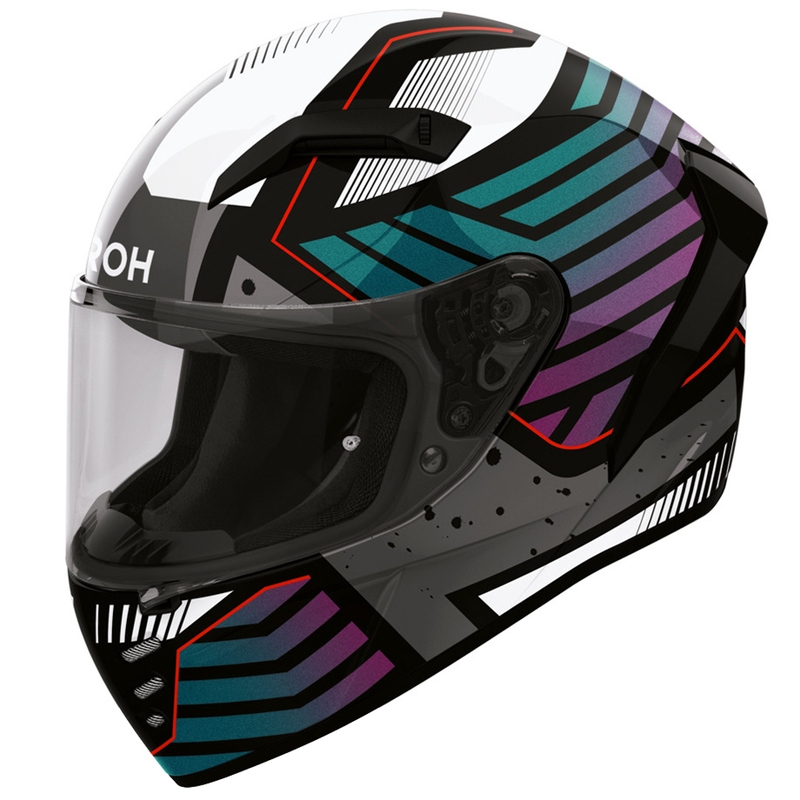 Airoh Connor Flex integralna motoristična čelada bela-sivo-modro-vijolična