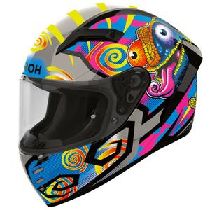 Motociklistična čelada Airoh Connor Chameleon z integriranim obrazom, večbarvna